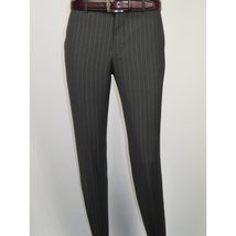 Men Suit BERLUSCONI Italian Wool 180's Pin Stripe One Button Peak UGS95-03 Gray image 7