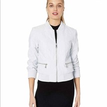 Guess Melissa Faux-Leather Bomber Zip Up Jacket - £33.64 GBP