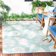 SAFAVIEH Courtyard Collection Area Rug - 8&#39; x 11&#39;, Aqua &amp; Beige, Non-She... - £200.65 GBP