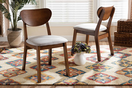 Salvatore Gray Fabric Upholstered and Walnut Brown 2Pc Dining Chair Set - $178.00