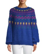 Time And Tru Women&#39;s Fair Isle Pullover Sweater Small (4-6) Royal Spice ... - $37.15 CAD
