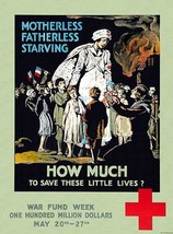 How Much To Save Little Lives - Red Cross - 1918 - World War I - Propaga... - $11.99