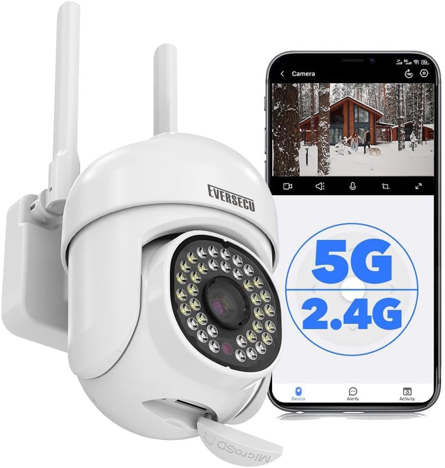 Eversecu Hd 2K 3.0Mp Wifi Home Security Camera, Pan/Tilt, Humanoid Auto - $37.93