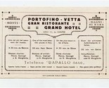 Portofino Vette Gran Ristorante Grand Hotel Brochure Genoa Italy Panoram... - $27.72