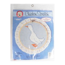 VTG Blue Kitchen Goose Embroidery Kit Colortex Chicken Scratch 10.5&quot; 90s... - $7.99