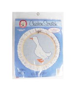 VTG Blue Kitchen Goose Embroidery Kit Colortex Chicken Scratch 10.5&quot; 90s... - $145.93 MXN