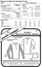 Women's Bicycle Racing Jersey Shirt #401 Sewing Pattern (Pattern Only) gp401 - $8.00