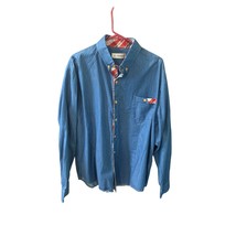 Tomsware Mens Size XL Long Sleeve Chambray Blue Denim Jean Button Up Shi... - $14.84