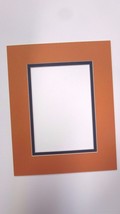 Picture Mat Orange with navy liner 8x10 for 5x7 photo Auburn colors - £3.53 GBP