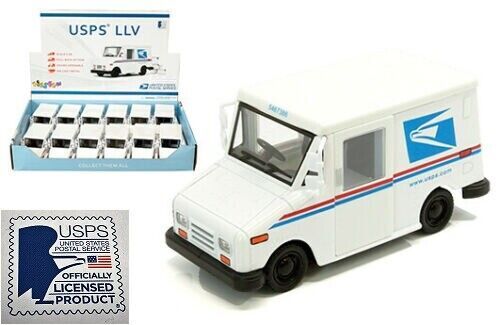New 12Pc Box: 5" Usps Llv United States Postal Service Mail Diecast Toy Car 1:36
