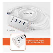 3 Port USB Hub, SD Card &amp; MicroSD Reader, Laptop Computer Plug And Play NEW - $8.54