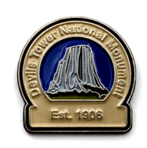 Devils Tower National Monument Est. 1906 Bear Lodge Wyoming Enamel Pin Souvenir - $12.99