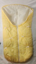 Vintage No Jo Baby Bunting Infant Zipped Swaddle Yellow White Plaid 24&quot; ... - $18.66