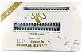 Stats Christmas Tree Light String 100 2-Way Flasher Superbright Mini Vin... - $11.14