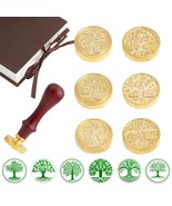 Wax Seal Stamp Gift Box Set 6 Pcs Sealing Wax Stamps Copper Seals With 1... - £20.53 GBP
