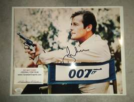 Roger Moore Hand Signed Autograph 11x14 Photo JSA James Bond - £160.25 GBP