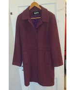 Marvin Richards Women&#39;s Wool Coat Medium Purple Button Up S-33, Pit-21, ... - $21.24