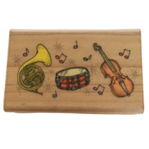 Hero Arts Rubber Stamp Musical Border Drum French Horn Violin Music Inst... - £4.49 GBP