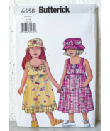 Butterick Toddlers Sundress Hat Sewing Pattern #6558 Kids&#39; Sizes 4-5-6 U... - $12.96 CAD