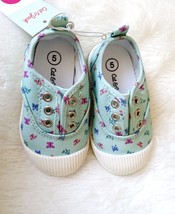 Girl Slip-On Canvas Shoes, Cat And Jack (Size 5 Toddler) Aqua Green Color ~ New - £7.41 GBP