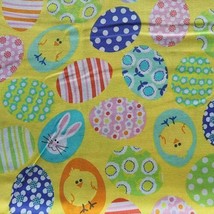 Kanvas Studio Cotton Fabric 36&quot;x44&quot; Funny Bunnies Decorated Eggs Easter Spring - £6.32 GBP