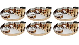 Prisha India Craft Pack Of 6 Set Stainless Steel Copper Traditional Dinn... - £227.72 GBP