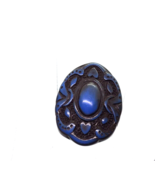 Vintage Chunky Plastic Flower Ring Size 9 Hearts Blue Brown Retro Boho - £13.22 GBP