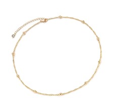Gold Dainty Choker Necklace,14K Gold Plated Tiny for - $47.69