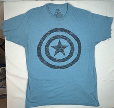 Marvel Avengers Captain America Shield T Shirt Tee Mens Large Blue Short... - £11.18 GBP