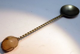 Vintage Silver Tone Spoon With Quartz Handle stone - $18.00