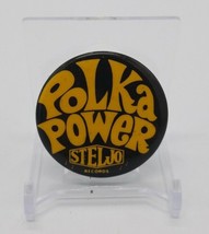 Steljo Records Polka Power Black Yellow Vintage 1 3/4&quot; Tin Litho Pinback... - $17.52