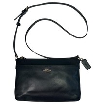 Coach Crossbody Bag Womens Black Pebbled Leather Adjustable Strap Purse ... - $98.99