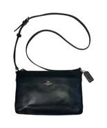 Coach Crossbody Bag Womens Black Pebbled Leather Adjustable Strap Purse ... - $1,832.26 MXN