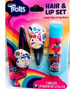 Trolls-Girls Hair/Lip Set 2 Hair Clips+Lip Balm-Berry Flavored. ShipN24H... - $21.32 CAD