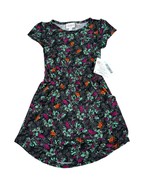 LuLaRoe 4T Mae Black Floral Polyester Spandex NWT - $446.48 MXN