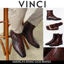 The Boss Burgundy Snake Zip-Up Leather Men Boot Limited Edition image 4
