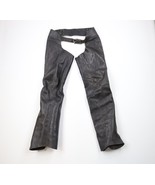 Vintage 70s Streetwear Mens 34 36 Distressed Backless Leather Chaps Moto... - $2,325.32 MXN
