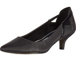 Easy Street Women Kitten Heel Pump Heels Fancy Size US 8M Black Satin Gl... - $30.69