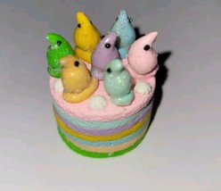 Dollhouse Easter Peep Cake Pastel Layer Frosted Decorated - £7.91 GBP