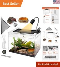 Reptile Terrarium, Reptile Tank 15.6" x 8"x 10" Amphibian Tank Starter K... - $119.53