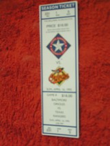 MLB 1995 Texas Rangers Ticket Stub Vs. Baltimore Orioles 4/16/95 - $3.49