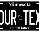 Minnesota Black White License Plate Personalized Custom Car Bike Motorcycle - £8.62 GBP+