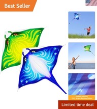 Bright Easy-Flying Kite for Kids &amp; Adults - Manta Ray Design with String... - $616.50 MXN