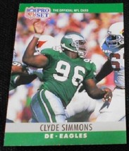 1990 Pro Set Clyde Simmons 250, Philadelphia Eagles, NFL Football Sports Card A+ - £11.95 GBP