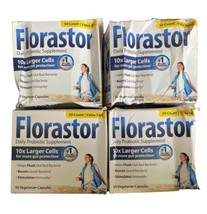 4 Florastor Daily Probiotic 50 Veg Capsule Each Exp 10/2025 DAMAGED TAPE... - £55.63 GBP