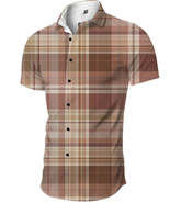Men&#39;s Full Size Printed Collared Neck Shirt Plus Size - $35.49