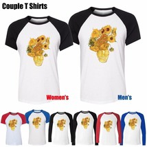 Paintings Of Van Gogh&#39;s Sunflower Couples T-Shirt Men&#39;s Women&#39;s Graphic Tee Tops - £13.87 GBP