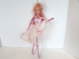 MATTEL 1986 Spectra Doll Pink Metallic Pink Sparkle Hair Dress Lace Tie - £19.43 GBP