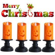 4Pcs Christmas Led Light Candle Colorful Pumpkin Table Top Decoration Home Party - £16.88 GBP