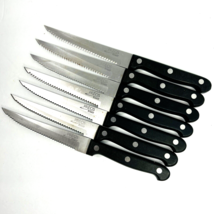 Precis 7 Serrated Steak Knives Cuisine De France 4.5 Inch  Carbon Handels - £28.05 GBP